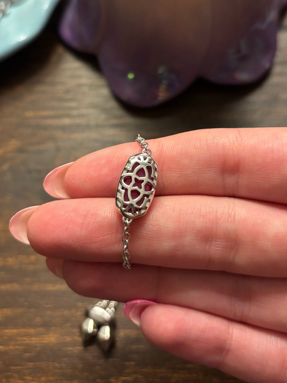 Kendra Scott Silver Bracelet with Gemstone- Women's Jewelry - Picture 3 of 3